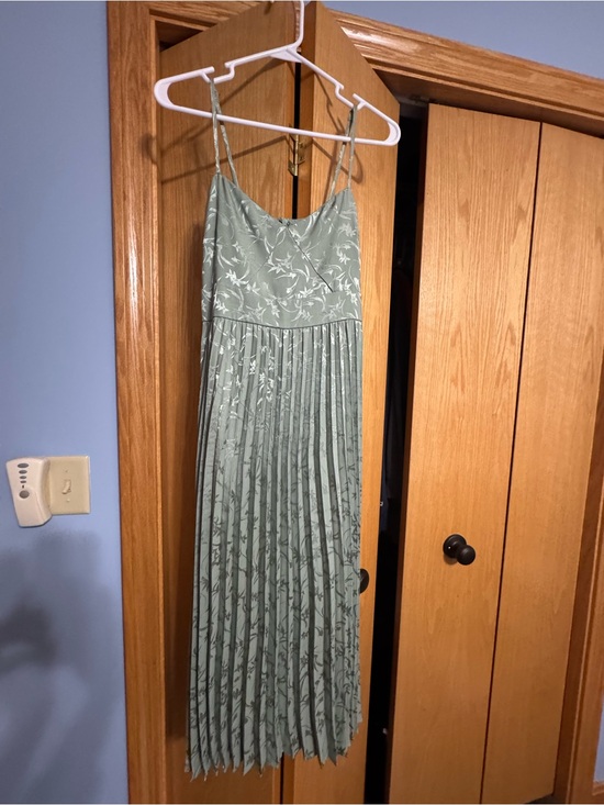 Lulus Dresses & Skirts - Sage Green Pleated Midi Dress with Floral Print